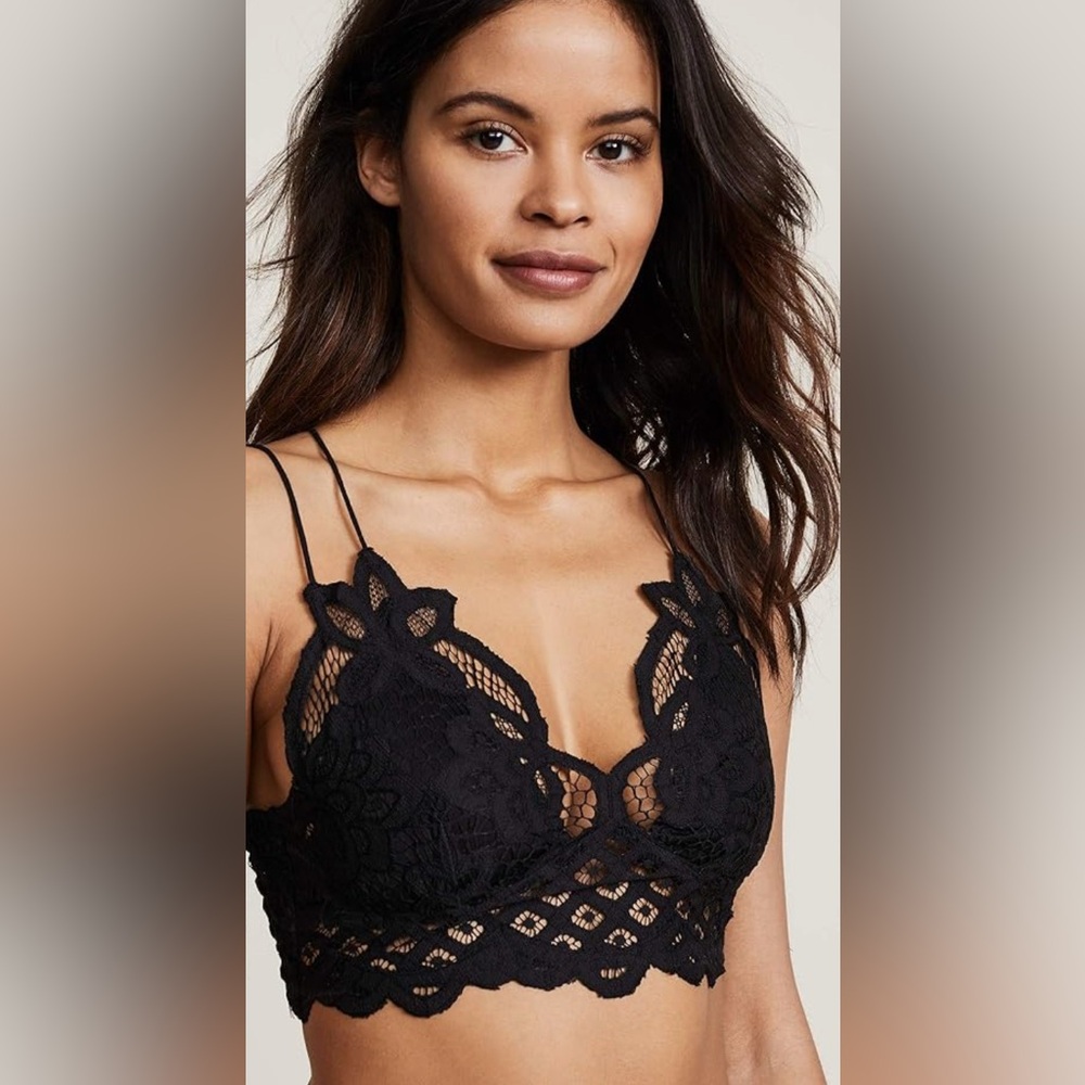 Free People Black Lace Bralette